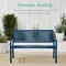 Best Choice Products Indoor Outdoor Steel Garden Bench w/ Geometric Backrest, Foot Levelers